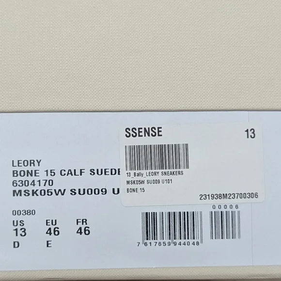 Mens BALLY "Leroy" Suede Distressed Slip On Sneakers Off-White 46 US 13 - Picture 9 of 9